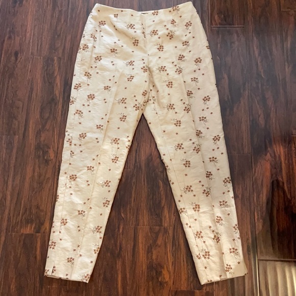 Dana Buchman S 12 Women’s Cream Embroidered Pants - Picture 5 of 12